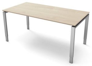 höhenverstellbarer Bügelgestell-Ahorn-Schreibtisch