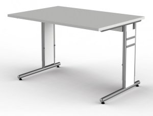 kleiner Büroschreibtisch höhenverstellbar mit Kabelkanal
