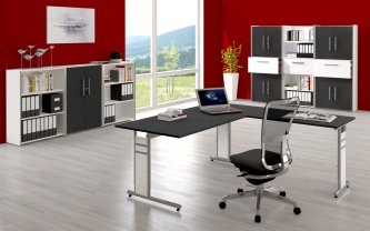 Büroausstattung weiße Büromöbel