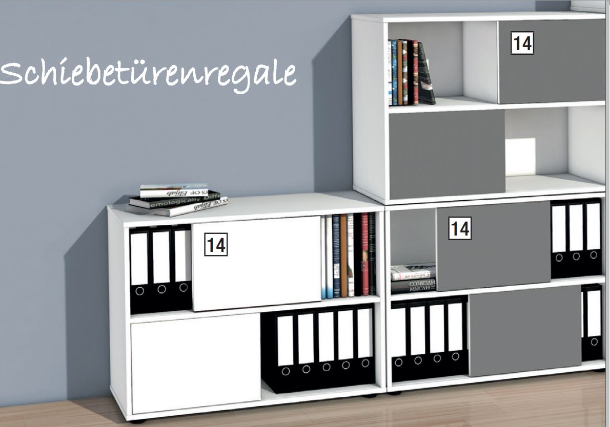 stapelbarer Schiebetüren-Büroschrank mit zweifarbigen Wendetüren