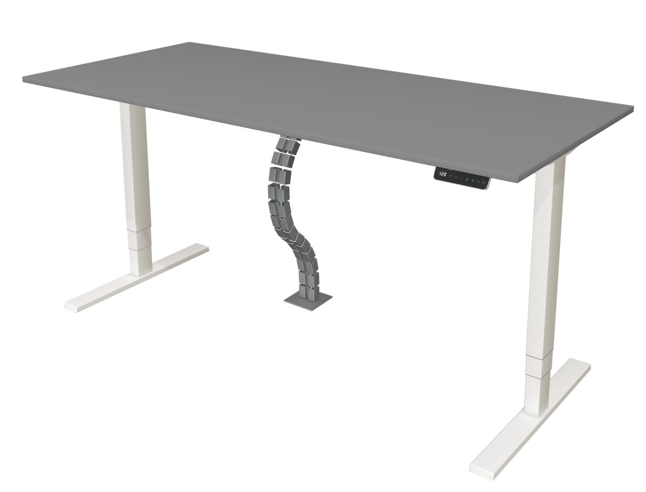 günstiger Sitz-und Stehbürotisch Arbeitshöhe von 62 bis 127 cm elektrisch einstellbar
