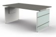 höhenverstellbarer Schreibtisch mit verglasten Seitenwangen
