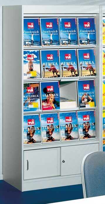 Katalogschrank mit abschließbarem Unterschrank