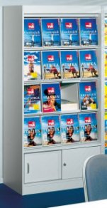 Katalogschrank mit abschließbarem Unterschrank