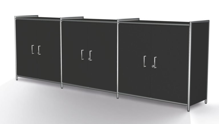 modernes Bürosideboard in anthrazit Breite x  Höhe 236 x  78 cm