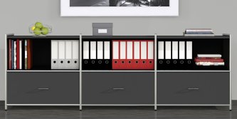 schwarzes-Bürosideboard