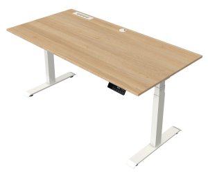 Sitz- / Stehbürotisch mit 4 programmierbaren Tischhöhen integrierte Strom- / USB-Anschlüsse