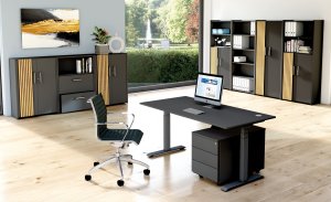 Moderne preiswerte Büro-Regalschränke anthrazit