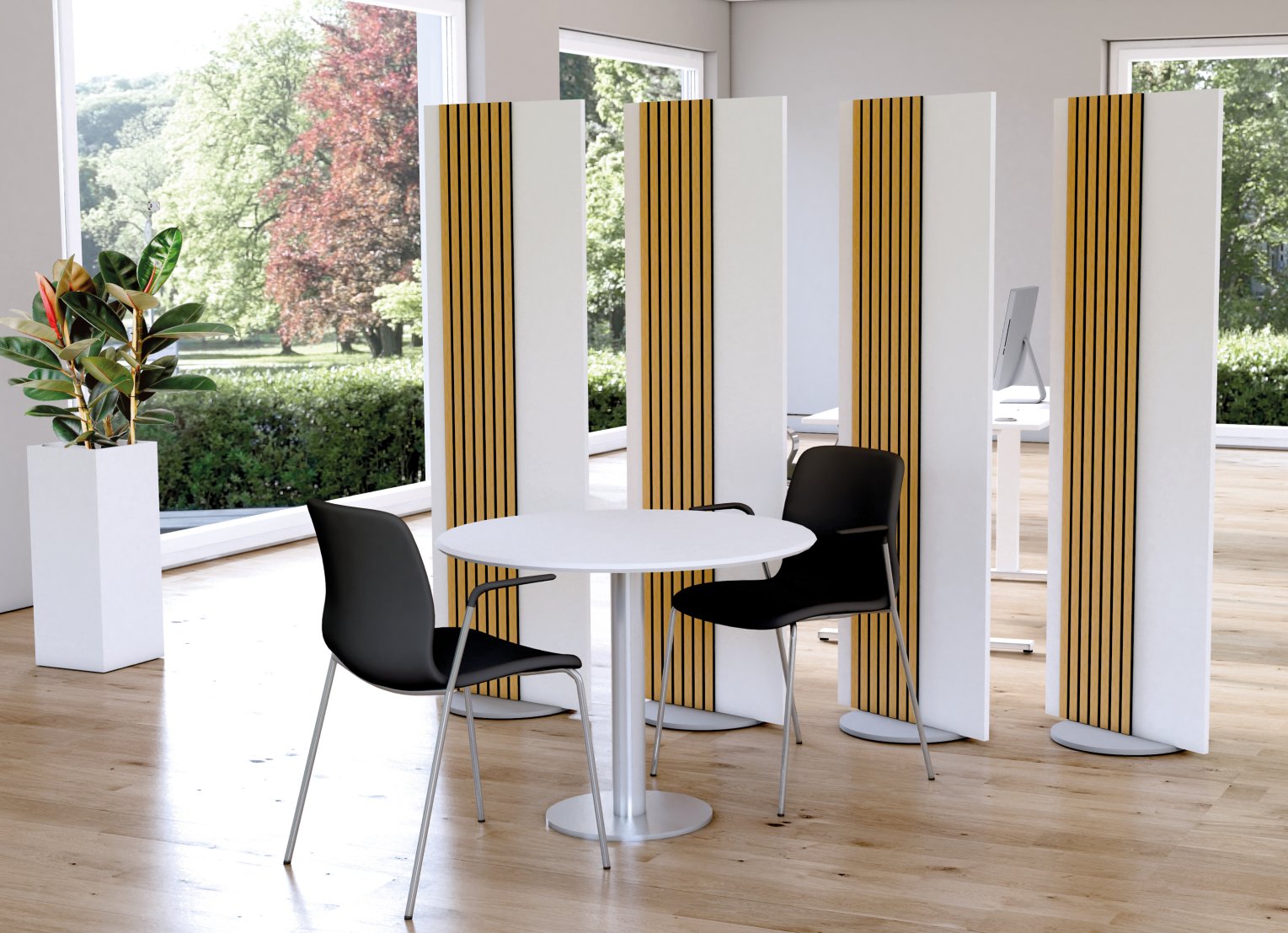 drehbarer Büro-Raumteiler Sichtschutzwand Oxford schalldämmend