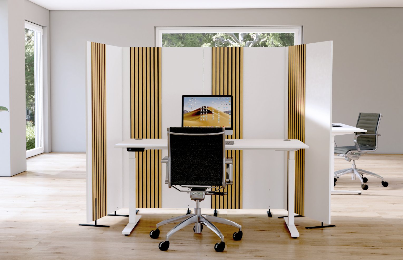 schalldämmende Büro-Sichtschutzwandwand Oxford moderne Schreibtisch-Einhausung