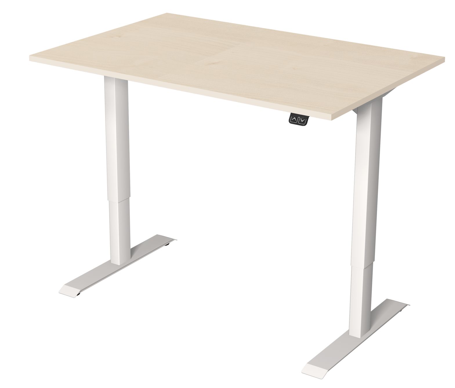 kleiner Büroschreibtisch 120 x 80 cm als preiswerter Sitz- und Steharbeitstisch