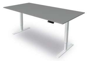 Sitz- und Stehschreibtisch 200 x 100 cm Tischplatte anthrazit