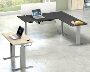 Sitz- / Stehschreibtisch Move Tischgestelle silber