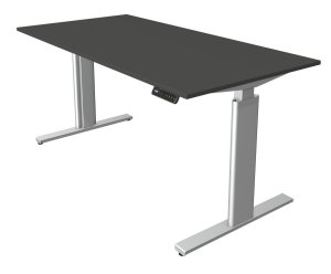 Sitz-Stehschreibtisch 160 x 80 cm Tischplatte anthrazit