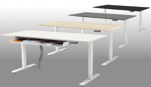 robuste und preiswerte Sitz- / Stehschreibtische