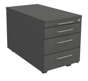 abschließbarer Schreibtisch-Rollcontainer anthrazit