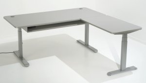 L-förmiger Sitz- und Steharbeitstisch  elektrisch höhenverstellbar