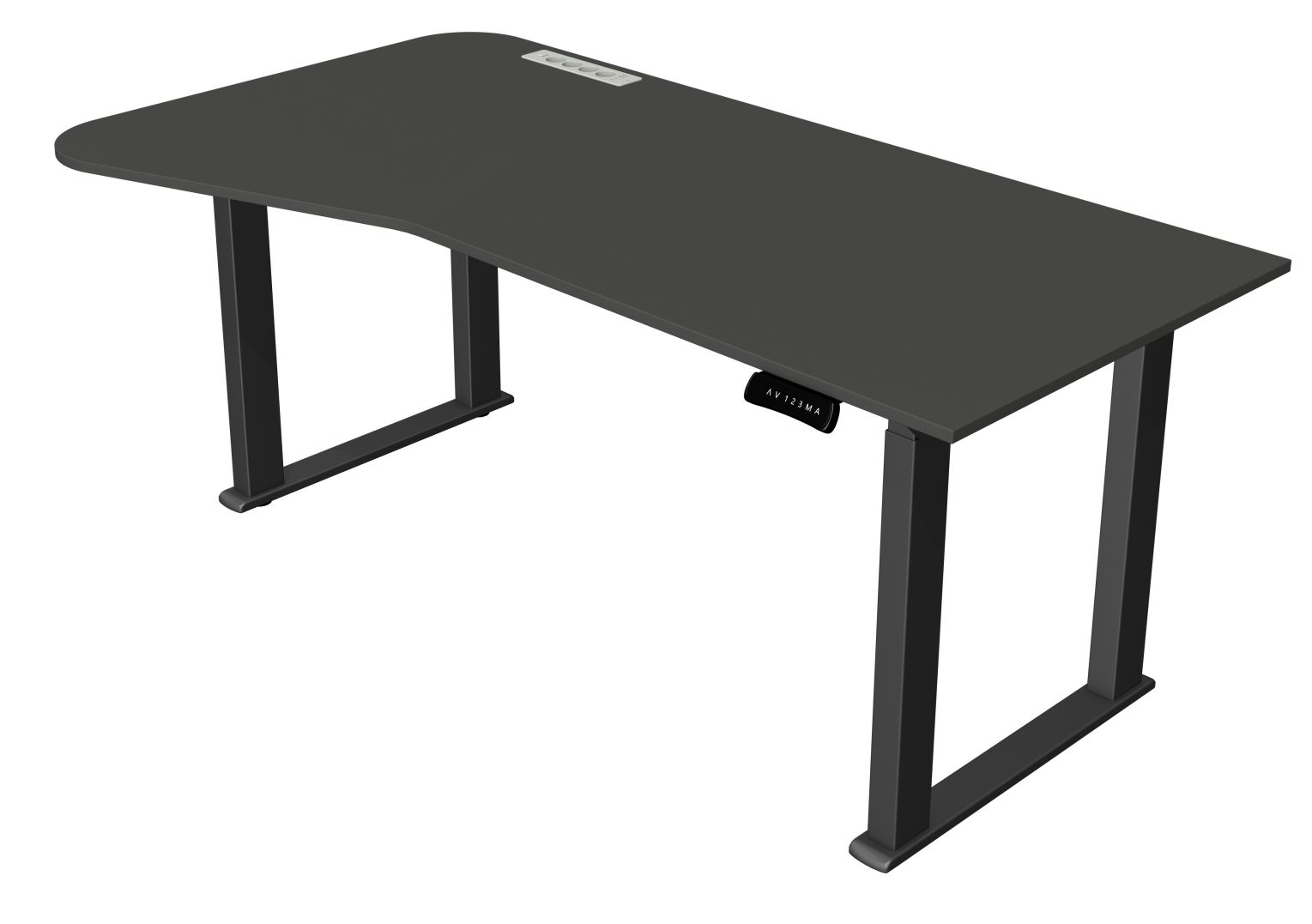 Professioneller Sitz-Stehschreibtisch mit großflächig, ergonomisch, mit USB-Ladeport, 4 Steckdosen