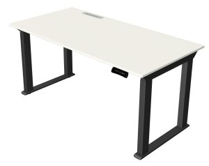 Sitz- Stehbürotisch mit integrierten USB-Ladeports und Steckdosenleiste Sitz- Stehbürotisch mit integrierten USB-Ladeports und Steckdosenleiste