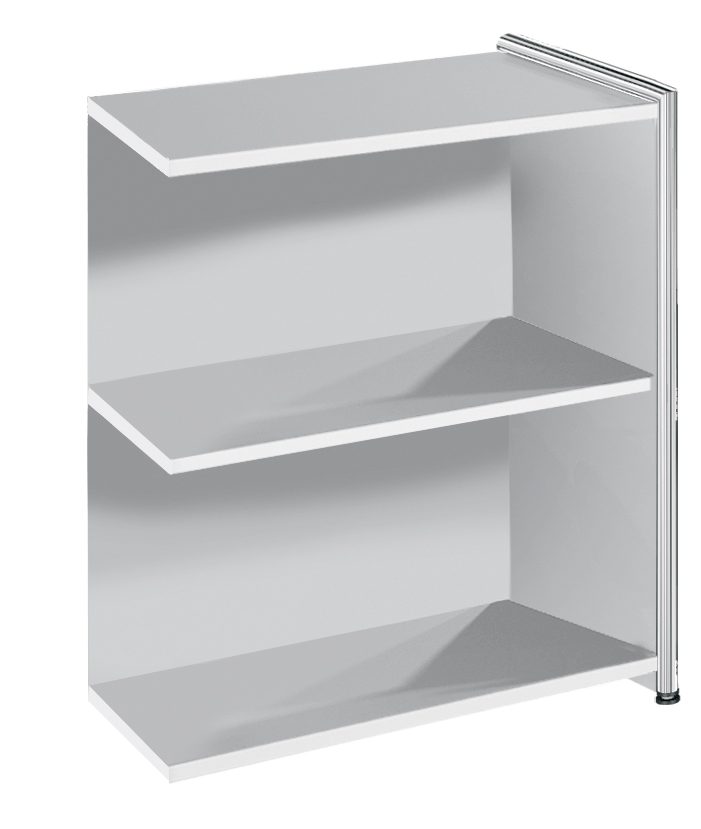 weißer Büro-Regalschrank 2 Ordnerhöhen