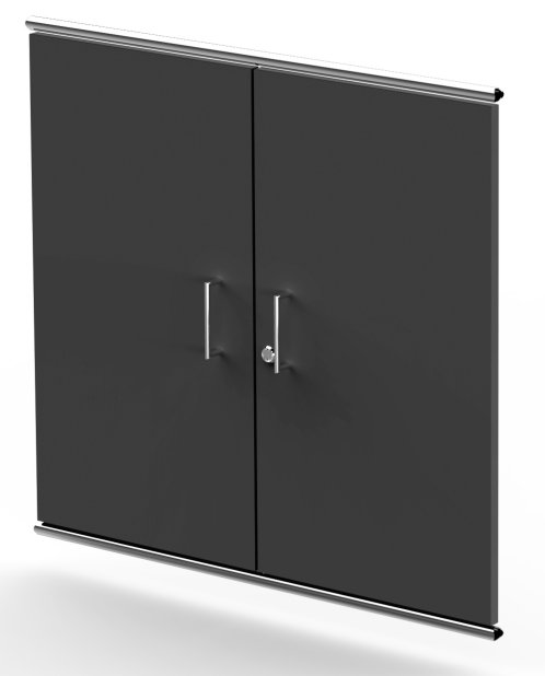 Büroregalschrank mit Glastüren