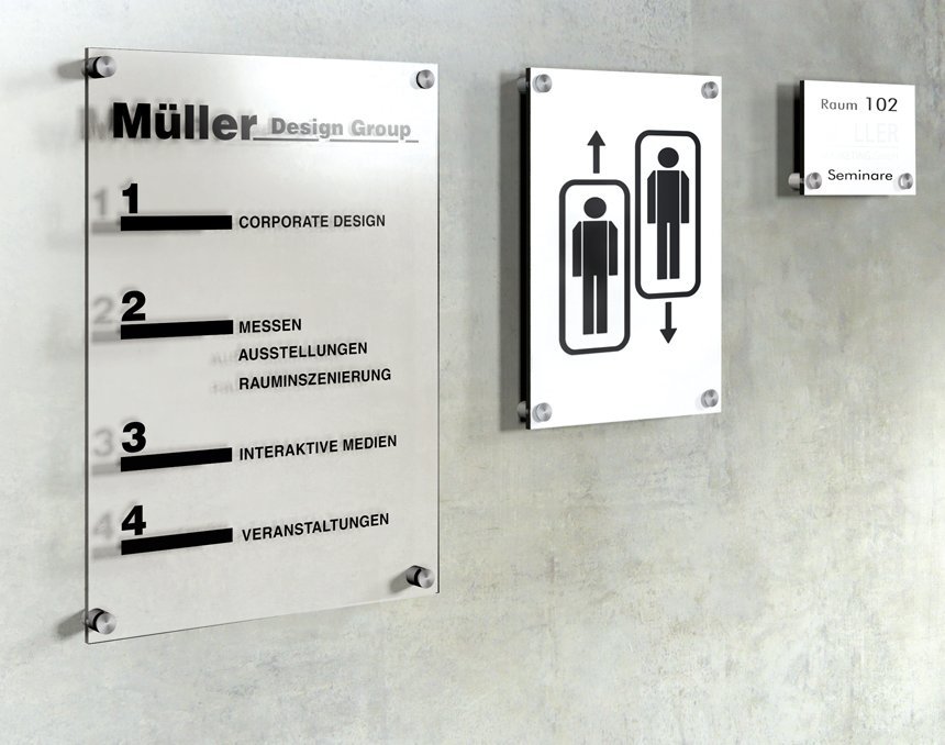 formschöne Acrylglas-Hinweisschilder Selbstgestaltung aussagekräftige Hinweisschildern