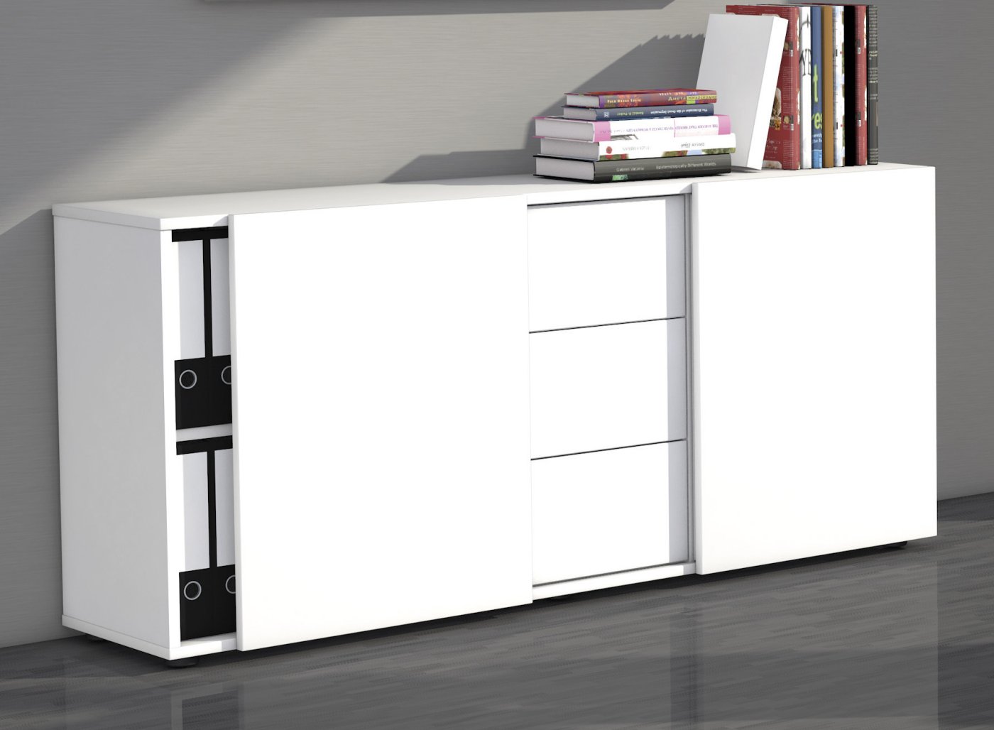 wei&szlig;es B&uuml;ro-Sideboard