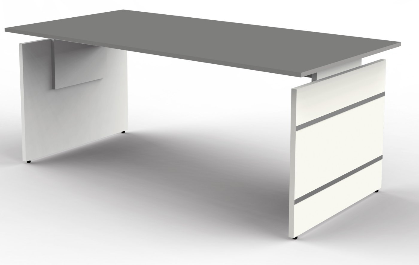 Wangengestell-Schreibtisch 180 x 80 cm grafitgrau