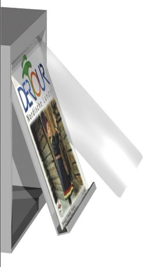 Zeitschriftenschrank mit mit Titelklappen Klarsicht-Hartfolienabdeckung