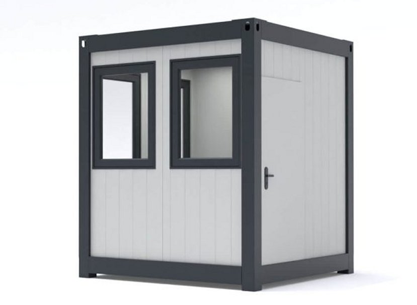 kleiner mobiler Bürocontainer wärmeisoliert Elektroanschluß kleiner mobiler Bürocontainer wärmeisoliert mit Elektroanschluß