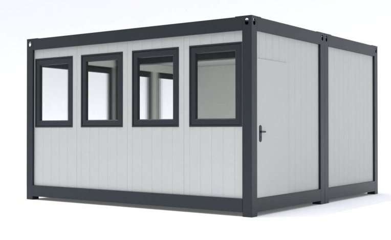 großer mobiler Bürocontainer Elektroanschluss wärmeisoliert