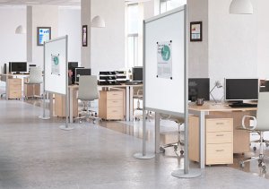 Büro-Stellwand und Sichtschutzwand magnetisch und beschriftbar