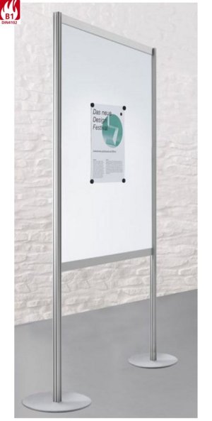 Aushang-Stellwand mit magnethaftende Metallrückwand