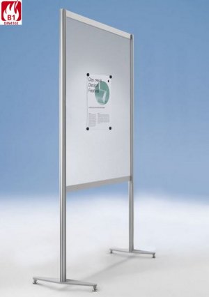 Moderations-Stellwand mit magnethaftender Aushangtafel 