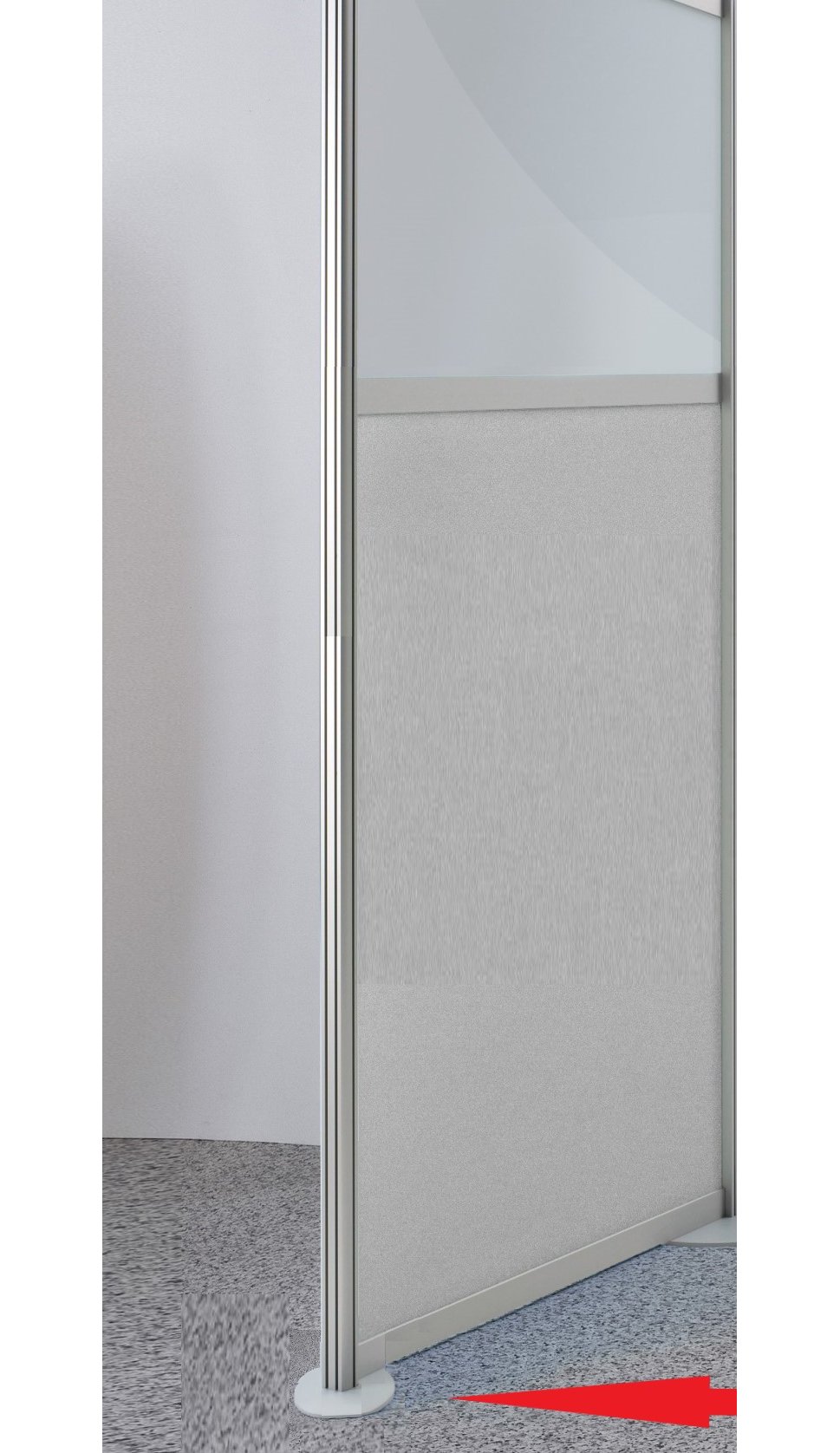 Raumteiler / Büro-Trennwand Boden-Decke-Einspannung Raumteiler / Büro-Trennwand Boden-Decke-Einspannung