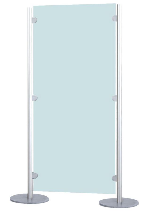 mobiles Glasparavent satinierte Glasscheibe Sichtschutzwand f&uuml;r Arztpraxen