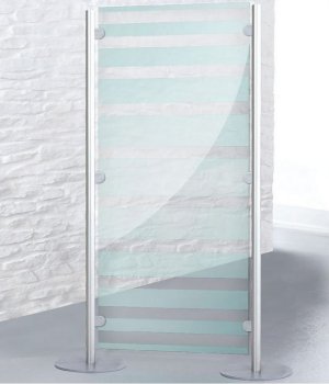Glasstellwand gestreift satinierter Glasscheibe mobile Sichtschutzwand