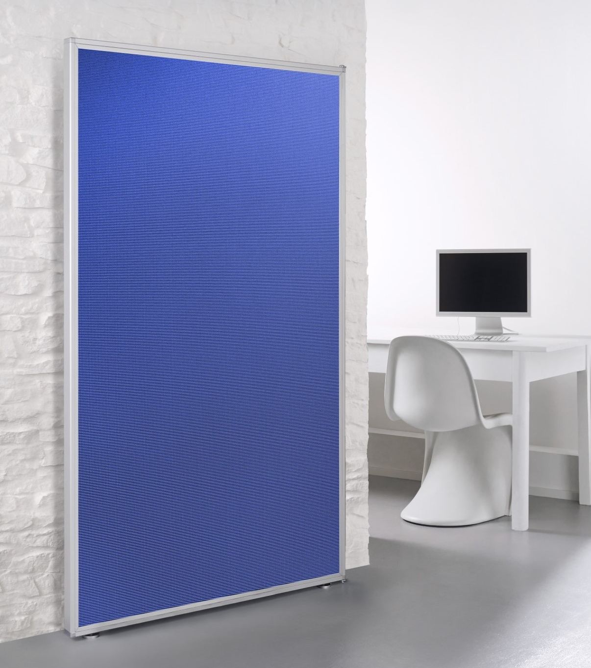 geräuschabsorbierender Raumteiler Rückwand blau