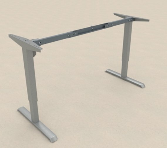 breitenvariabeles und elektrisch höhenverstellbares Sitz- und Stehtischgestell Arbeitshöhe 68 bis 120 cm