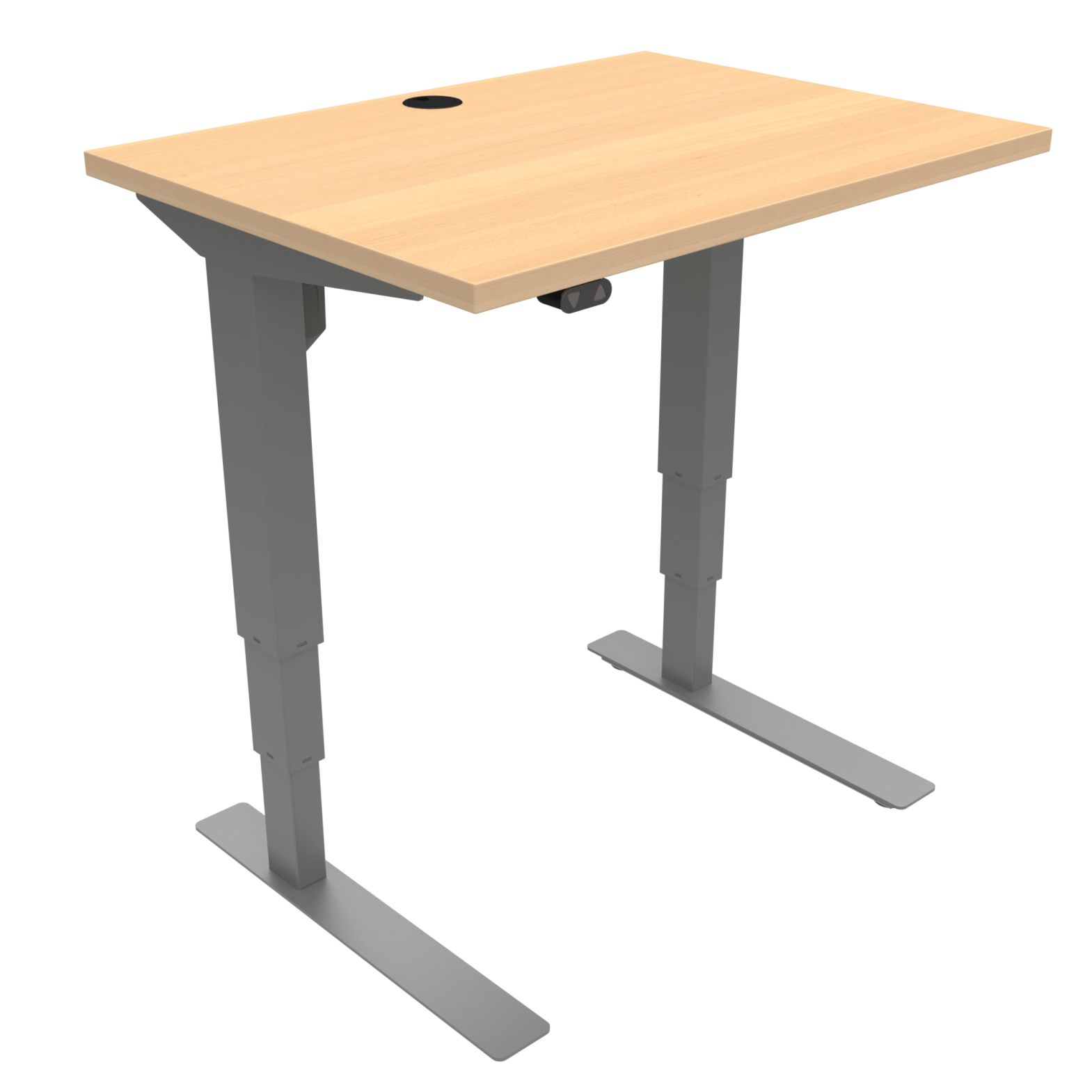 Kleiner Sitz-Steharbeitstisch 80 x 60 cm Arbeitsh&ouml;he 59 bis 124 cm elektrisch einstellbar