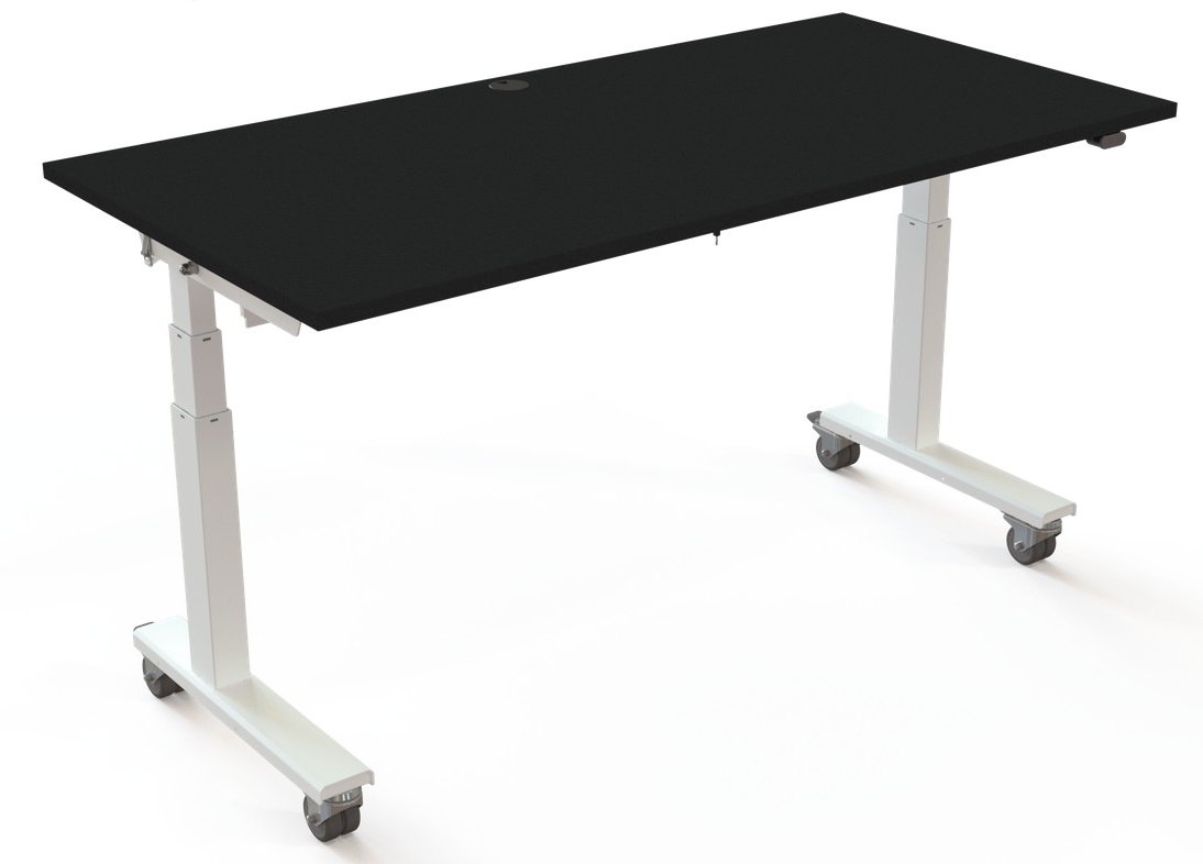 massiver Konferenz- u. Seminartisch mit Laufrollen von 67 bis 132 cm höhenverstellbar