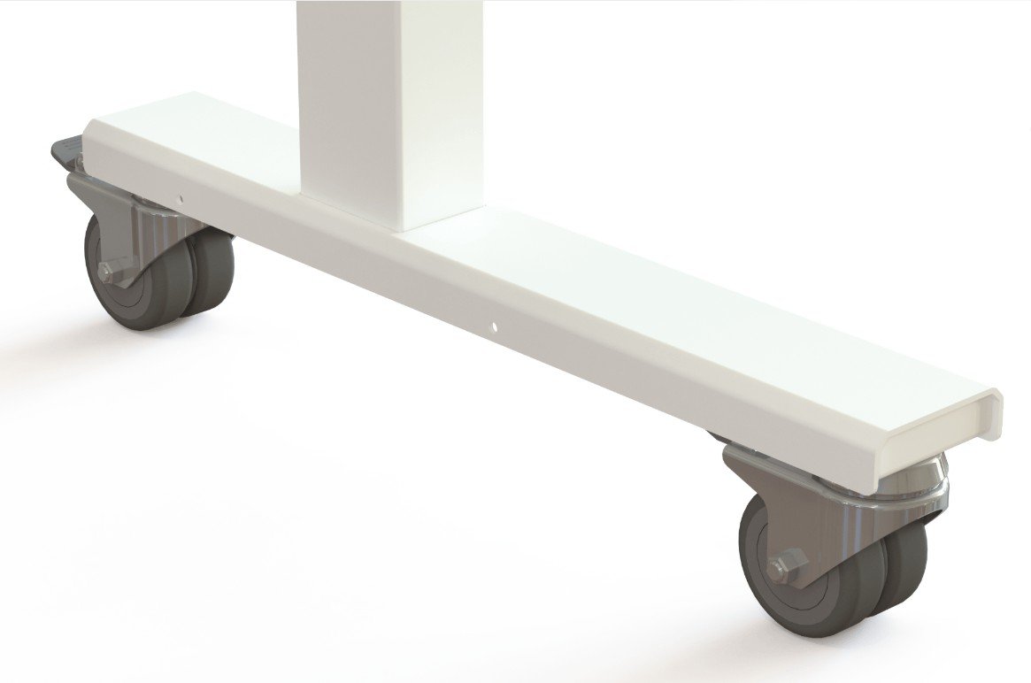 Sitz-Steh-Seminartisch mit Laufrollen