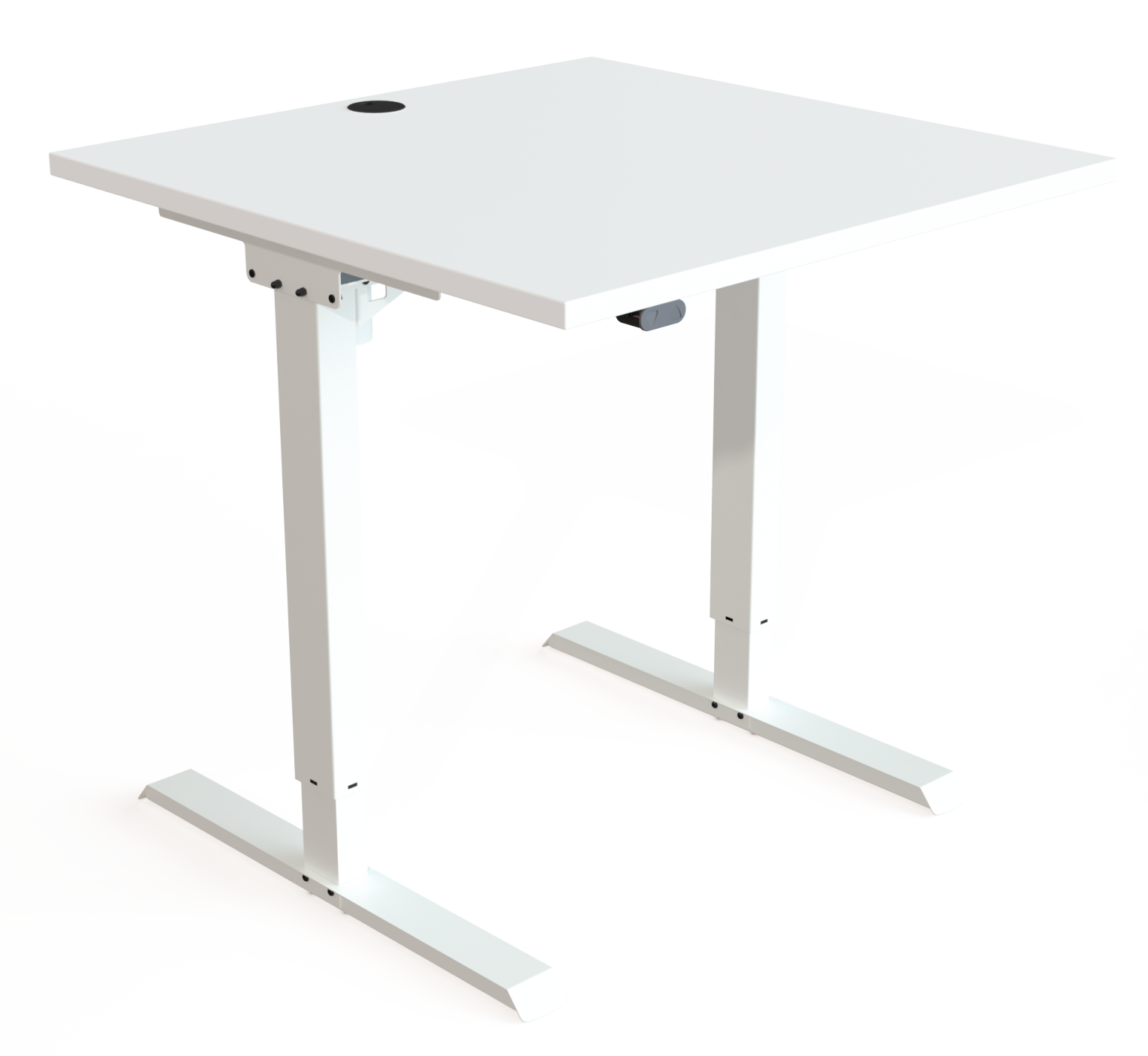 Weißer Sitz-Stehschreibtisch günstiger Homeoffice-Bürotisch Weißer Sitz-Stehschreibtisch günstiger Homeoffice-Bürotisch