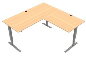 elektrisch höhenverstellbarer Sitz-Steh-Eckschreibtisch