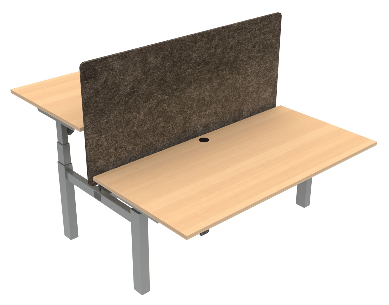 Sitz-Steh-Brench-Schreibtisch mit 2 Tischplatten elektrisch höhenverstellbar elektrisch höhenverstellbarer Sitz-Steh-Brench-Schreibtisch mit 2 Tischplatten
