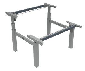 elektrisch höhenverstellbares Bench-Schreibtischgestell für Sitz-Stehschreibtische mit 2 Tischplatten