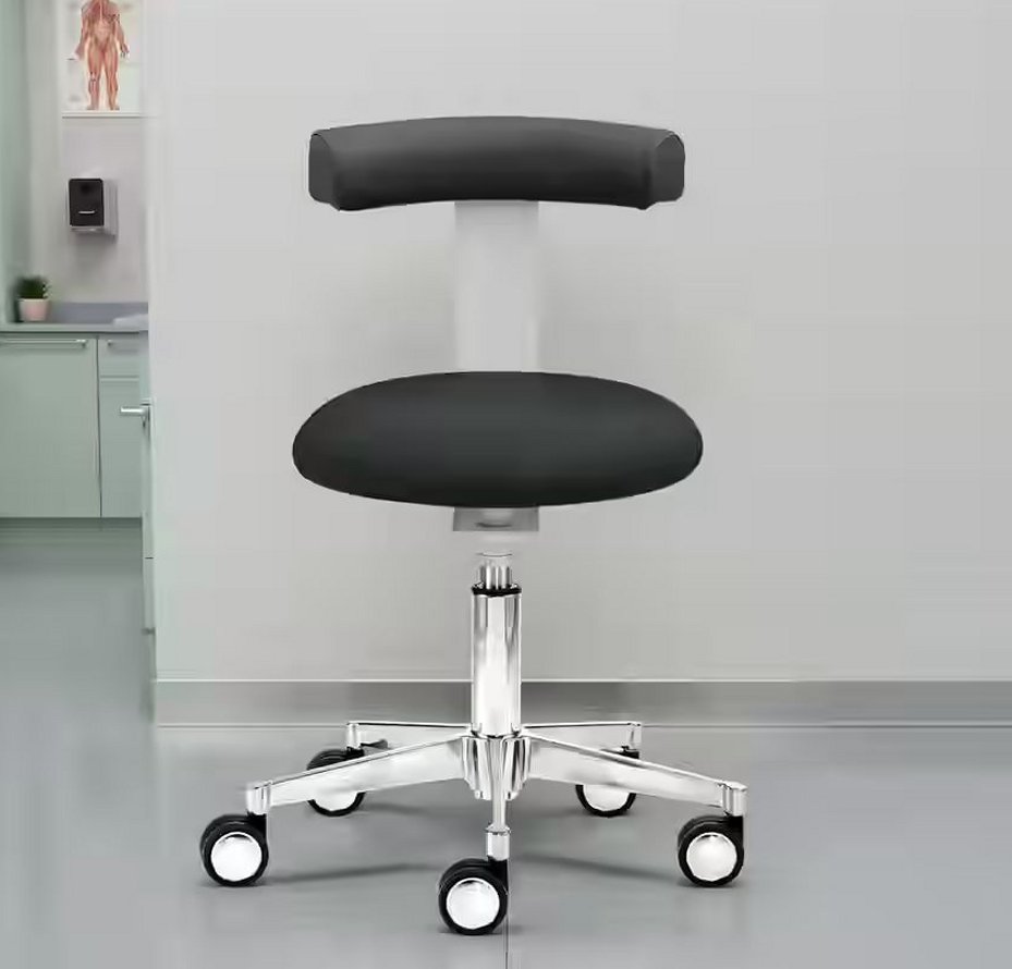 robuster Arbeitsdrehhocker mit  abwascharen Polstersitz