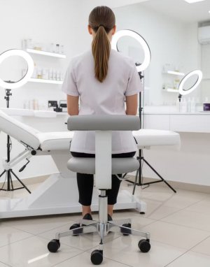 mobiler Arbeitshocker Sitzhöhe durch Hebelauslöser von 46 bis 53 cm