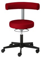 Arbeitsdrehstuhl Textilbezug rot