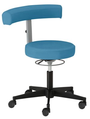drehbarer Arbeitsstuhl mit Laufrollen für ErzieherInnen